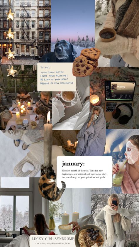 January vision board #newyearsresolutions #january #wallpaper #vibes #visionboard January Vision Board, January Mood, January Wallpaper, February Wallpaper, Wallpaper Vibes, Full Body Gym Workout, Lucky Girl, New Years Resolution, Be Kind To Yourself