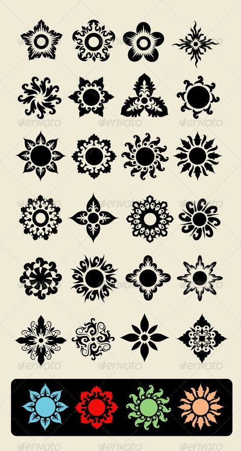 Easy Motif Design, Decorative Pattern Design, Unique Shapes Design, Unique Patterns Design, Motif Design Pattern, Flora Designs, Design To Draw, Flowers Shapes, Floral Motif Design