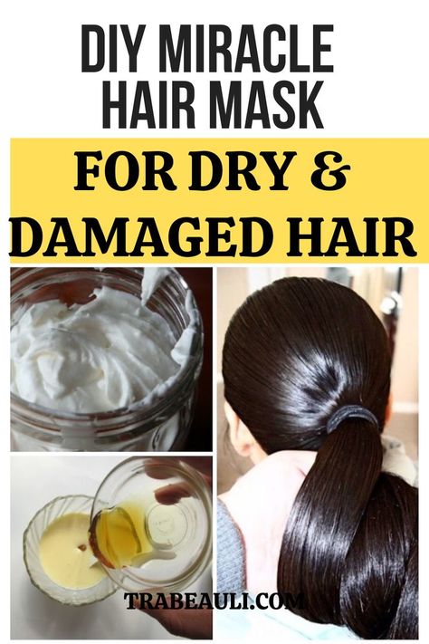 hair mask for damamged hair Moisture Mask For Hair, Best Hair Mask For Damaged Hair Homemade, At Home Hair Masks For Damaged Hair, Hair Mask Recipe For Damaged Hair, Best Homemade Hair Mask For Dry Hair, Remedy For Dry Hair Homemade, Healing Hair Mask, Coconut Hair Mask Diy, Dry Hair Diy Mask