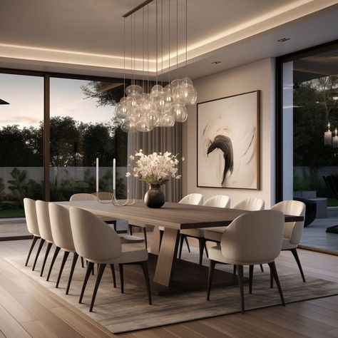 Big Modern Dining Room, Dining Room Ideas Modern Luxury, Dinning Area Design Modern, Luxury Kitchen Table, Dining Room Design Modern Luxury, Modern Luxury Dining Room, Modern Dining Table And Chairs, Open Kitchen And Dining Room, Big Dining Table