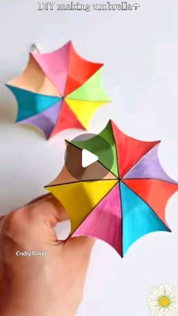 Handmade Paper Cards, Umbrella Craft, Preschool Craft Activities, Umbrella Decorations, Paper Umbrellas, Jute Crafts, Paper Flower Crafts, Paper Art Craft, Origami Easy