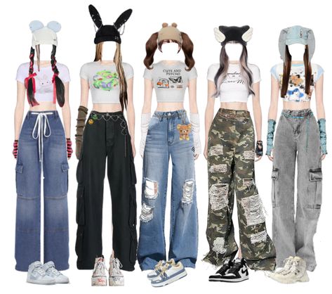 [ NewJeans - OMG Outfits ] outfit ideas | k-pop Stage outfit #girlgroup #kpop #nmixx #aespa #Itzy #blackpink #denim New Jeans Omg Outfits, Kostum Halloween, Casual Attire For Women, Group Outfits, Kpop Concert Outfit, Pop Outfits, Preformance Outfits, Stage Outfit, Mode Kpop