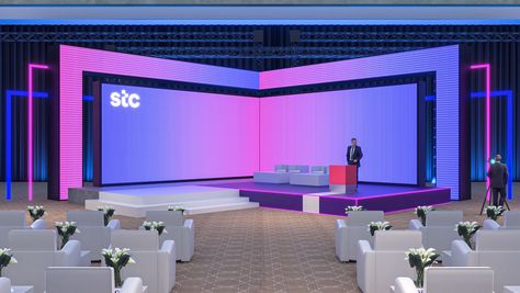 "STC Alicloud" Stand Design Event :: Behance Led Set Design, Stage Design Corporate Events, Stage Design Conference, Led Stage Design Events, Event Stand Design, Conference Set Design, Conference Booth Ideas, Corporate Event Stage Design Ideas, Stage Event Design