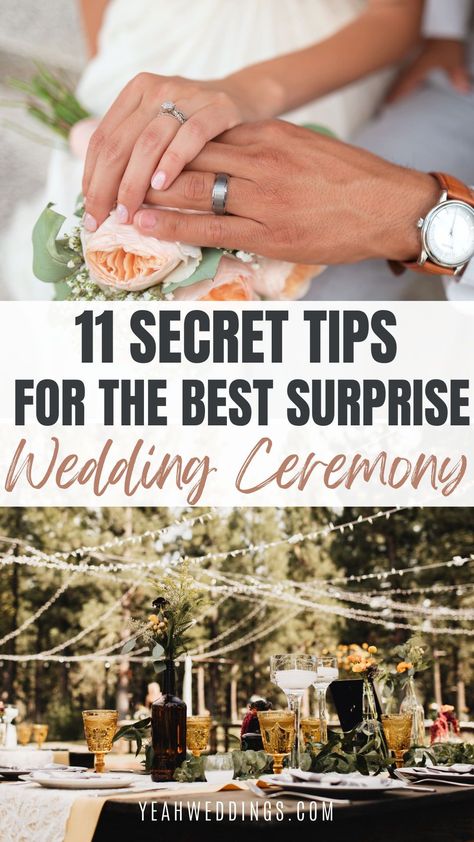 Small Surprise Wedding Ideas, Surprise Wedding Ideas Creative, Surprise Backyard Wedding Ideas, How To Plan A Surprise Wedding, Surprise Wedding Party, Surprise Wedding At Engagement Party, How To Throw A Surprise Wedding, Backyard Surprise Wedding, Surprise Wedding Ideas How To Plan A