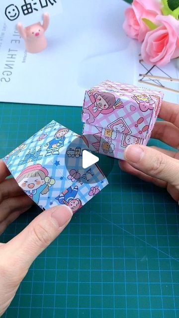 Cake Paper Craft, Paper Box Tutorial, Origami Box With Lid, Bucket Crafts, Origami Box Tutorial, Origami Gift Box, Paper Box Diy, Origami Gifts, Gift Boxes With Lids