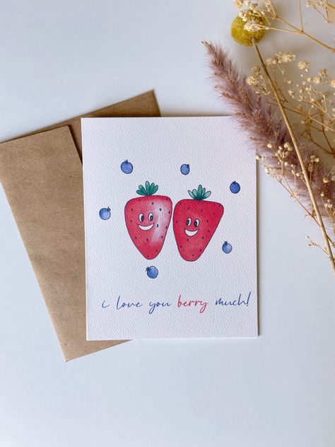 Watercolor For Boyfriend, Valentines Day Card Watercolor, Watercolor Valentine Cards Diy, Valentine’s Day Watercolor, Watercolor Valentine Cards, Watercolor Anniversary Card, Boyfriend Cards, Diy Birthday Card For Boyfriend, Card Puns