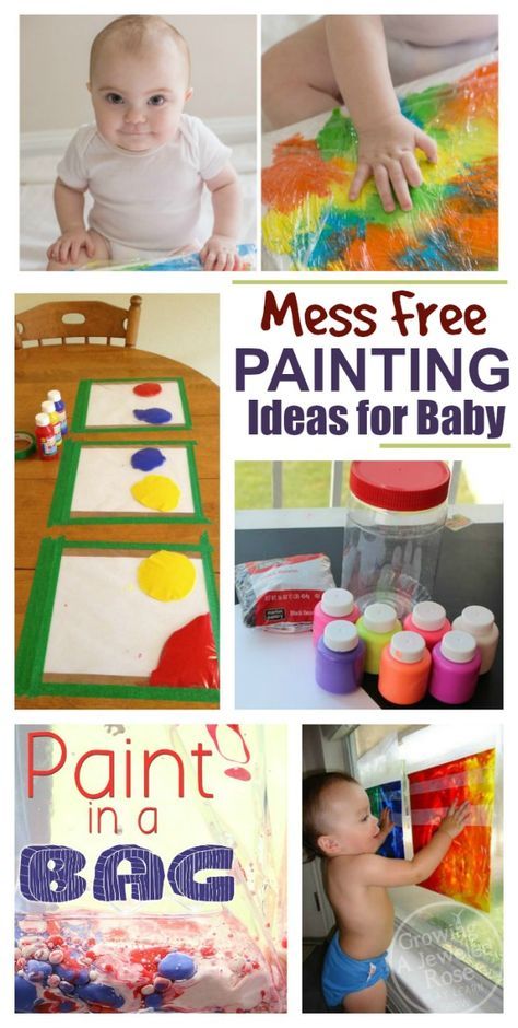 20+ paint recipes & art activities for babies & toddlers.  I love the MESS FREE art ideas!  {Taste safe recipes} Baby Art Activities, Mess Free Painting, Infant Art, Activities For Babies, Aktiviti Kanak-kanak, Infant Classroom, Sensory Ideas, Baby Sensory Play, Baby Art Projects