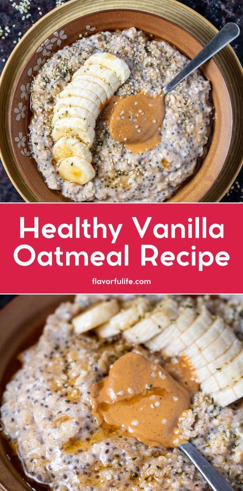 Start with an easy oatmeal base using this healthy oatmeal recipe. Add chia oats for extra nutrition and enjoy a creamy vanilla oatmeal that’s full of oatmeal flavors. It’s an easy yummy breakfast you’ll love every morning. Make Ahead Oatmeal Breakfast, Crock Pot Oatmeal Recipes, Pregnancy Oatmeal Recipes, Warm Oatmeal Recipes, Meal Prep Oatmeal, Ways To Make Oatmeal, Easy Oatmeal Recipes Breakfast, Oatmeal Recipes Crockpot, Oatmeal With Almond Milk