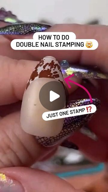 Maniology▪️Nail Stamping on Instagram: "🤯TWO stamps in ONE?! Double stamping is a simple technique to add intricate patterns to solid stamping designs. This beginner friendly stamping technique involves layering designs and using wet polish to adhere the top design. It's super easy to do. ⁠ ⁠ ✨️ How To Double Stamp ✨️⁠ 1) Apply a base color to your nails.⁠ 2) Choose two nail stamping designs, one with a pattern and one without.⁠ 3) Apply polish to a patterned design, scrape excess polish, and pick up the pattern with your stamper.⁠ 4) Now apply polish to a solid design, scrape and pick it up with the patterned stamp on your stamper.⁠ 5) Stamp onto your nails!⁠ 6) Repeat the process on all nails and seal with top coat.⁠ ⁠ 💅For more DIY nail art tips, tricks, and tutorials, like, follow, a Nail Art Silicone Stamp, French Nail Stamp, Born Pretty Nail Stamping, Gel Stamping Nails, Posca Nail Art, How To Use A Nail Stamp, Reverse Stamping Nail Art, Stamping Nail Art Ideas Design, Summer Nail Stamping Ideas