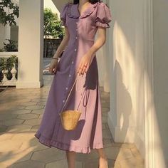 Apotheosis - Frilled Trim Short Sleeve A-Line Dress French Style, Nature Dress, Chic Party, Dresses Women, Photo Colour, Above Knee, Dress Codes, Hot Sale, Dress Length