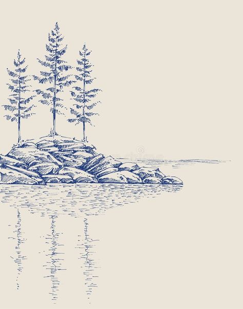 Pine Trees Drawing Stock Illustrations – 15,211 Pine Trees Drawing Stock Illustrations, Vectors & Clipart - Dreamstime Small Landscape Drawings, Pine Tree Drawing Tutorial, Ink Drawing Nature, Tall Pine Tree Tattoo, Pine Forest Illustration, How To Draw Pine Trees, Cedar Drawing, Spruce Tree Drawing, Pine Tree Doodle