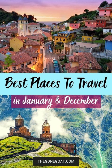 Travelling in January or December could mean big crowds and exorbitant prices. Here are the best destinations and places to travel in December and January for Winter sun. Best Places In Europe In Winter, Winter Travel Places, Off Season Travel Destinations, Europe December Travel, Best Places To Travel In December Europe, Winter Vacation Destinations, Best Countries To Visit In December, Best January Vacations In The Us, Best Place To Travel In December