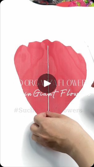 Tela, Molde, Giant Organza Flower Tutorial, Giant Flower Tutorial, Organza Flowers How To Make, Giant Organza Flowers, Tulle Flowers Diy, Diy Giant Flowers, Diy Butterflies