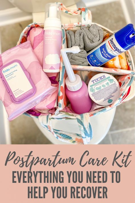 Postpartum care kit. Everything you need to take care of yourself postpartum. What people don't tell you about child birth and postpartum recovery. Everything you need to know about having a baby Postnatal Care Kit, After Labor Recovery Kit, Postpartum Perineal Care, Post Party Care Kit, Post Labor Care, Postpardom Recovery Kit, Postpartum Bathroom Station, Postpartum Basket For Bathroom, Post Partum Bathroom Station