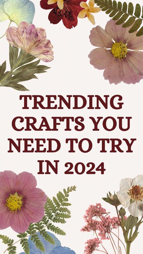 If you haven't tried any of these trending crafts for 2024, now is the time! You just might find your new favorite hobby! Easy Diy Items To Sell, Craft Project Ideas For Adults, Hot Crafts For 2024, Adult Spring Crafts Diy Projects, Easy Craft For Women's Group, Summer Craft Projects For Adults, Diy Craft For Adults, 10 Minute Crafts For Adults, Crafts To Make To Sell