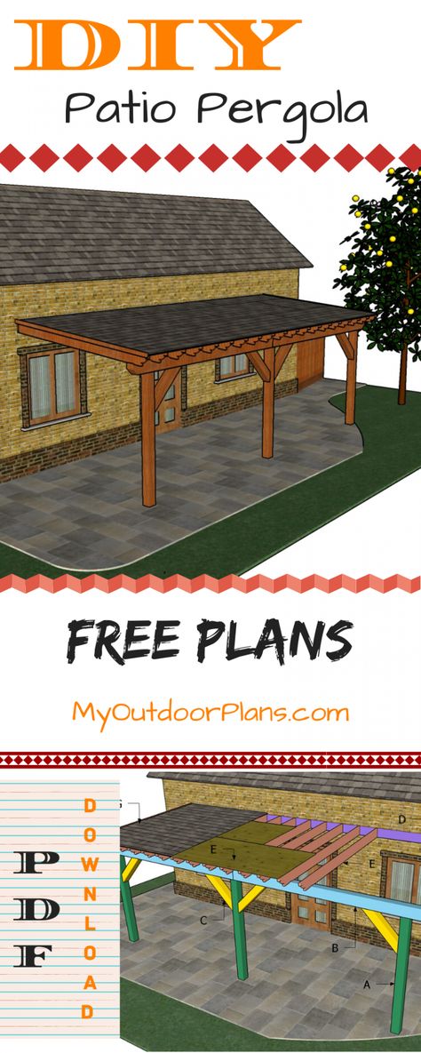 Covered Patio Ideas On A Budget, Small Backyard Ideas On A Budget Easy, Covered Patio Plans, Patio Plan, Diy Patio Cover, Diy Carport, Covered Patio Design, Building A Patio, Patio Plans