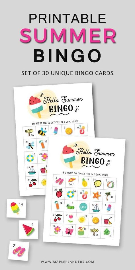 Beach Bingo Cards Free Printable, Summer Bingo For Kids Free Printable, Summer Bingo Printable Free, Recreation Therapist, Diy Bingo, Bingo Printable Free, Smiley Birthday, Custom Bingo Cards, Summer Bingo