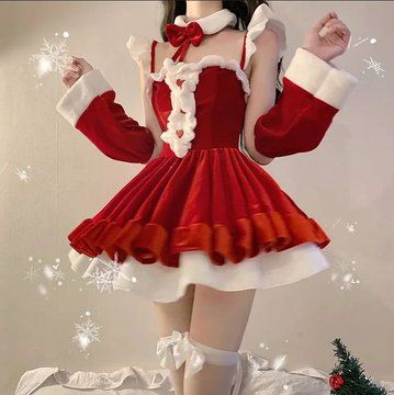 Santa Dress, Mode Kawaii, Pink Kawaii, Kawaii Christmas, Spaghetti Strap Mini Dress, Cosplay Dress, Kawaii Clothes, Dress Set, 여자 패션