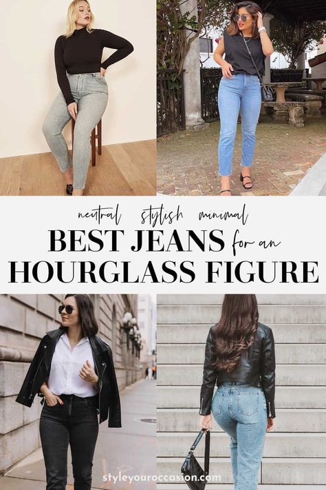 Petite Hourglass Outfits, Hourglass Body Shape Outfits, Shape Aesthetic, Hourglass Figure Outfits, Hourglass Outfits, Chic Jean Outfits, Outfit Ideas 2023, Curvy Body Types, Hourglass Body Shape