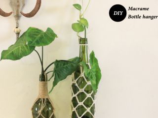 thumbnail Upcycling, Mandalas, Wine Bottle Holder Diy, Hanging Plant Ideas, Hang Plants, Beach Bach, Diy Macramé, Rooms Design, Macrame Table Runner