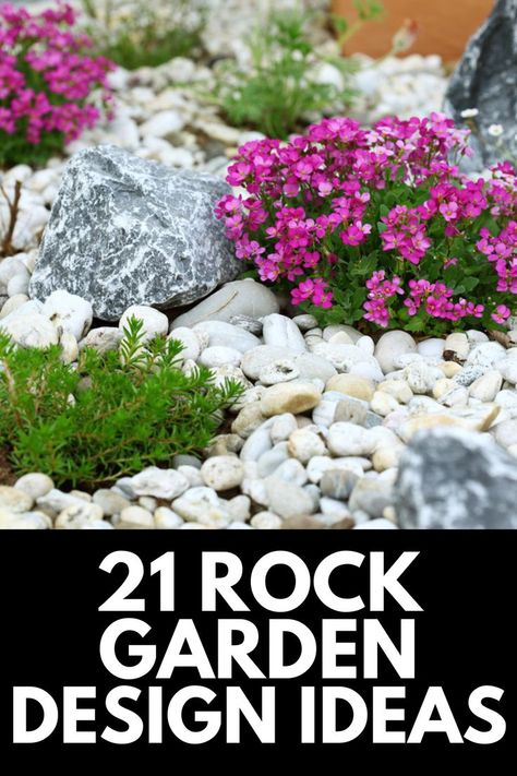 Backyard Rock Garden, Rock Flower Beds, Rock Yard, Rock Garden Ideas, Rockery Garden, Japanese Rock Garden, River Rock Garden, Landscaping With Large Rocks Front Yard, Landscaping With Large Rocks Natural