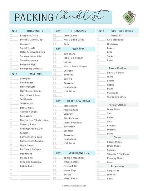 Going on a vacation soon? Make sure to grab this handy travel packing checklist. This extensive checklist helps you stay on top of all things travel. Vacation Checklist Packing For, What To Pack When Going On Vacation, Vacation List To Do, Packing Checklist For Vacation Beach, International Trip Checklist, Travel Checklist For Family, Things To Take On Vacation, Hotel Checklist, Hotel Packing List