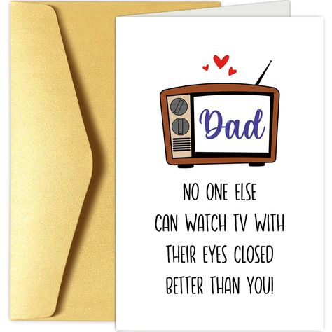 PRICES MAY VARY. This hilarious celebration card is perfect for expressing your love and appreciation for your dad on his special day. It's sure to make him laugh out loud! Printed on high-quality card stock, great present for daddy on birthday, Father's Day, Christmas, other holiday or every single day. Card Size (Folded): 8.0" x 5.3" inches. And comes with a matching envelope for you to give it as a gift or gift attachment. The inside of the humorous greeting card is blank, allowing you to wri Father Day Card Ideas From Daughter, Birthday Card Ideas For Dads, Funny Fathers Day Cards Hilarious, Birthday Cards For Dad From Daughter, Cards For Dads Birthday, Funny Fathers Day Cards From Daughter, Birthday Dad Cards, Father Day Card Ideas, Dads Birthday Cards