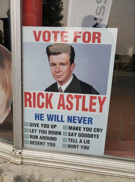 Humour, Never Give You Up, Rick Astley, Let You Down, Make You Cry, It Hurts, Baseball Cards, Let It Be, Humor