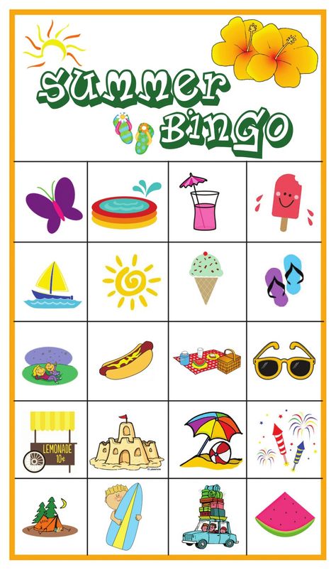 Summer Bingo Game with Free Printables #bingo #printable #bingoprintable Summer Bingo For Kids, Beach Bingo Cards Free Printable, Summer Bingo Printable Free, Kindergarten Bingo, Bingo Printable Free, Summer Bingo, Free Printable Bingo Cards, Bingo Games For Kids, Fourth Of July Crafts For Kids