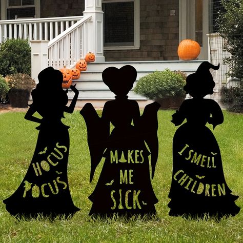 Faster shipping. Better service Halloween Gravestones, Sisters Black, Witch Sisters, Halloween Yard Signs, Halloween Silhouette, Hocus Pocus Witches, Halloween Decorations Outdoor, Witch Silhouette, Halloween Witch Decorations