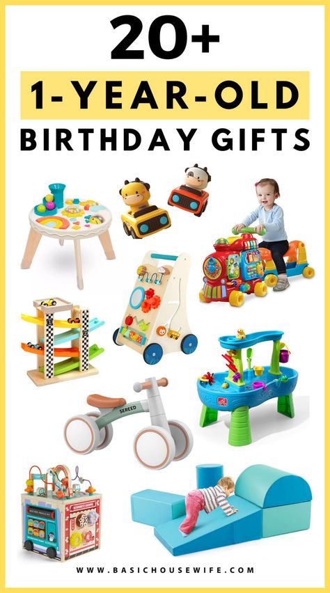 20+ UNIQUE GIFT IDEAS FOR ONE YEAR OLDS Gifts For Babies 1st Birthday, Best Gift For One Year Old, 1 Year Birthday Gifts Boy, Boys 1st Birthday Gift Ideas, First Birthday Toys, Best Gifts For First Birthday, Gift Ideas For First Birthday, Gifts For A 1st Birthday, Unique 1st Birthday Gifts