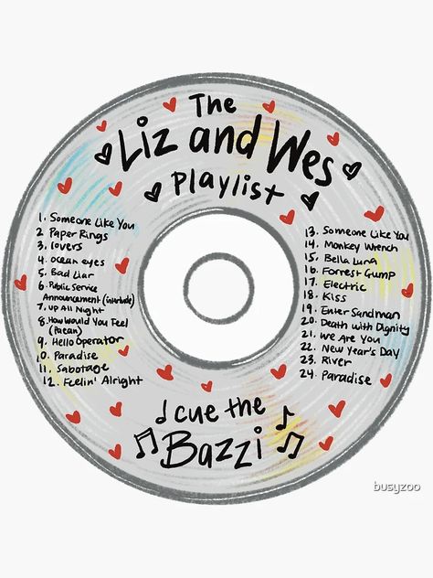 "Better than the Movies by Lynn Painter Liz and Wes Playlist CD" Sticker for Sale by busyzoo | Redbubble Liz And Wes Playlist, Wes From Better Than The Movies, Better Than The Movies Stickers, The Soundtrack Of Wes And Liz, Nothing Like The Movies Book, Better Than The Movies Playlist, Wes And Liz Better Than The Movies, Better Than The Movies Cover, Better Than Movies Aesthetic