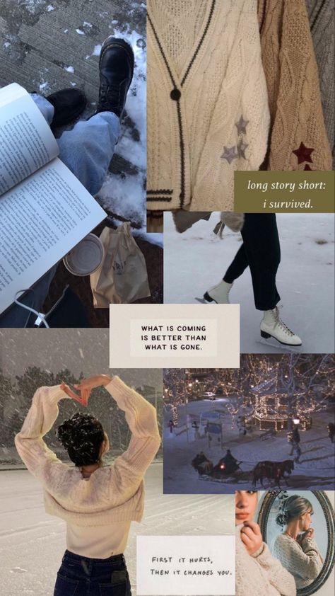 Season Wallpapers Aesthetic, Winter Mood Aesthetic Wallpaper, Winter Inspired Wallpaper, Winter Asthetics Wallpaper, Winter Girl Aesthetic Wallpaper, Aesthetic Iphone Collage Wallpaper, Aesthetic Wallpaper For Winter, Winter Vibe Wallpaper, Wallpapers Winter Aesthetic