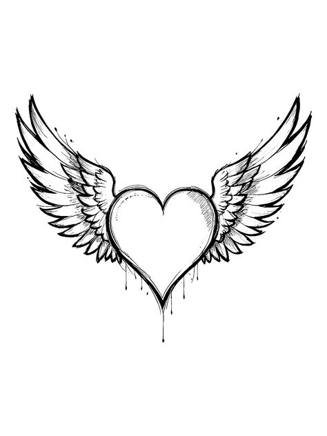 love, heart, angel wings, tattoo, grunge art, love wallpaper, Black and white, Ink art, tattoo design, Tattoo style wings, Elegant drawing, Angel Wings Flash Tattoo, Heart With Wings Tattoo Design, Matching Angel Wing Tattoos, Grunge Tattoo Stencil, Grunge Heart Tattoo, Heart Angel Wings Tattoo, Wings Heart Tattoo, Tattoo Stencil Outline Simple, Heart With Wings Drawing