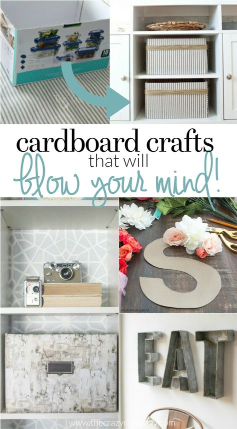 Card Board Crafts, Cardboard Decor, Cardboard Crafts Decoration, Cardboard Box Diy, Cardboard Organizer, Board Crafts, Cardboard Recycling, Cardboard Storage, Cardboard Crafts Diy