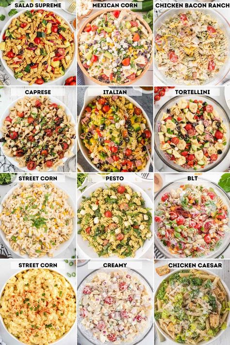 These pasta salad recipes are the perfect side dish for any meal this summer. Perfect for enjoying a cold pasta salad on a warm summer day. Healthy Pasta Salads Cold, Summer Pasta Salad Recipes Cold, Easy Cold Pasta Salad, Cold Pasta Recipes, Roast Ideas, Bbq Pasta, Cold Pasta Dishes, Potatoes Casserole, Summer Pasta Salad Recipes