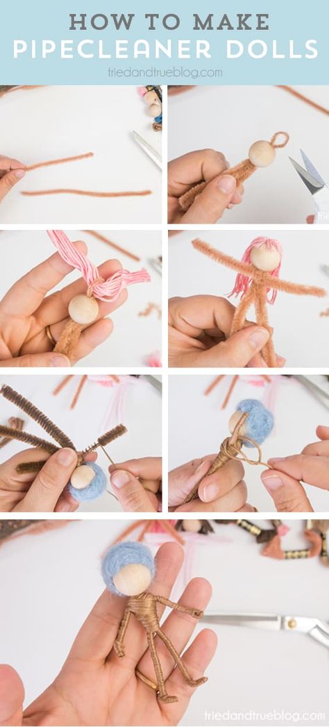 Mini People Figures Diy, How To Make Tassel Dolls, Simple Dolls To Make, How To Make Felt Dolls, Peg Fairy Dolls, Pom Pom Dolls, Handmade Fairy Doll, Diy Fairy Dolls How To Make, How To Make A Fairy Doll