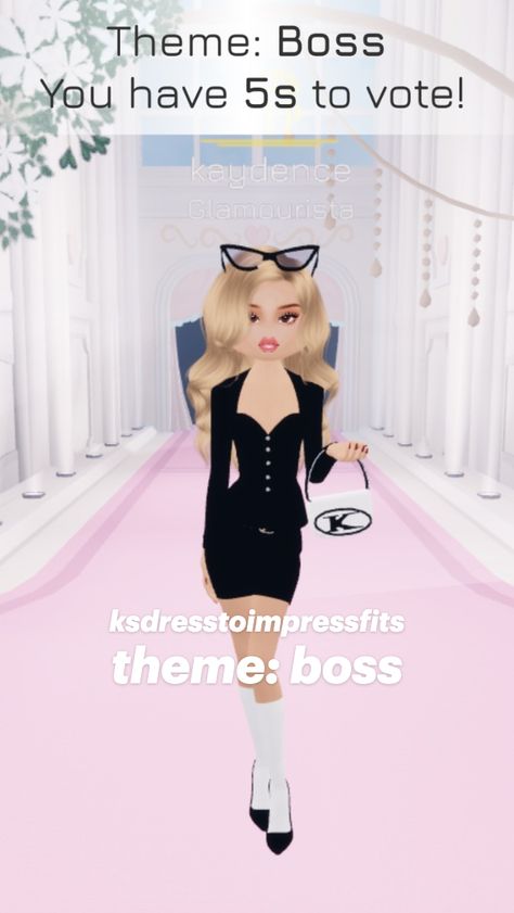 dress to impress fits: boss Dti Theme Boss, Dress To Impress Got It Wrong, Dress To Impress Theme Dream Job, Dress To Impress Dream Job Theme, Dress To Impress Bossy, Boss Dress To Impress, Royalty Theme, Fits Dress, Outfit Theme