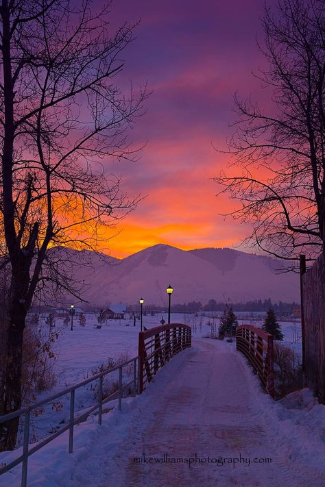 🇺🇸 Winter sunrise in Missoula (Montana) by Mike Williams Photography ❄️🌅 Psalm 4, Winter Sunset, Winter Scenery, Snow Scenes, Winter Beauty, Winter Wonder, Winter Pictures, Jolie Photo, Fall Asleep