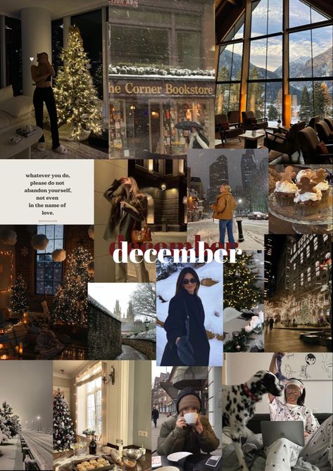 Collage Wallpaper Christmas, Winter Girl Aesthetic Wallpaper, Christmas Mood Board Wallpaper, December Mood Board Aesthetic, That Girl Christmas Wallpaper, Christmas Aesthetic Board, Christmas Moodboard Aesthetic, December Collage Wallpaper, December Vision Board Aesthetic