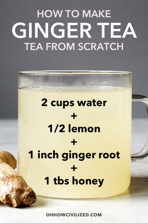 Ginger Tea Recipe, Resep Smoothie, Ginger Water, Herbal Teas Recipes, Tea Health Benefits, Smoothie Detox, Healthy Drinks Smoothies, Healthy Teas, Healthy Juice Recipes