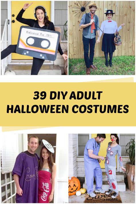 39 Best DIY Adult Halloween Costumes - C.R.A.F.T. Preschool Halloween Costumes, Diy Funny Halloween Costumes, Diy Adult Halloween Costumes, Best Diy Halloween Costumes, Halloween Costume Design, Halloween Costumes For Work, Diy Couples Costumes, Diy Outfits, Valentine Diy