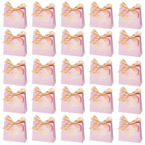 PRICES MAY VARY. Ample Mini Gift Bag Pack: the package includes 80 pink thank you gift bags with bow decorations and hot stamped Thank You words to make your gift more eye catching; A sufficient amount for your party supply Small Pink Treat Bags for Favors: these mini pink party favor bags are approx. 11.5 x 4.5 x 10 cm/ 4.5 x 1.8 x 3.9 inches, small and exquisite, a suitable size and shape for small gifts like small candies, shopping gift cards, lipsticks, small hand creams and so on; Please ch Pink Party Favor, Graduation Gift Bags, Pink Treats, Pink Party Supplies, Pink Party Favors, Bags For Wedding, Mini Gift Bags, Small Thank You Gift, Baby Shower Gift Bags