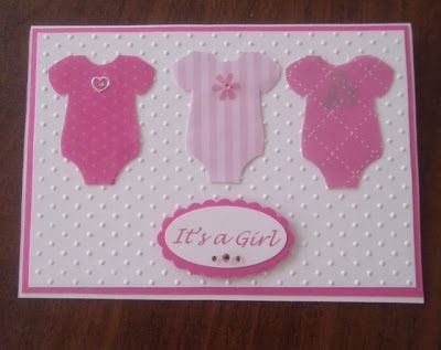 Baby Girl Card - Onesies Baby Girl Cards Handmade, Congratulations Baby Girl, Stampin Up Baby Cards, Baby Congratulations Card, Baby Girl Card, Baby Cards Handmade, Congratulations Baby