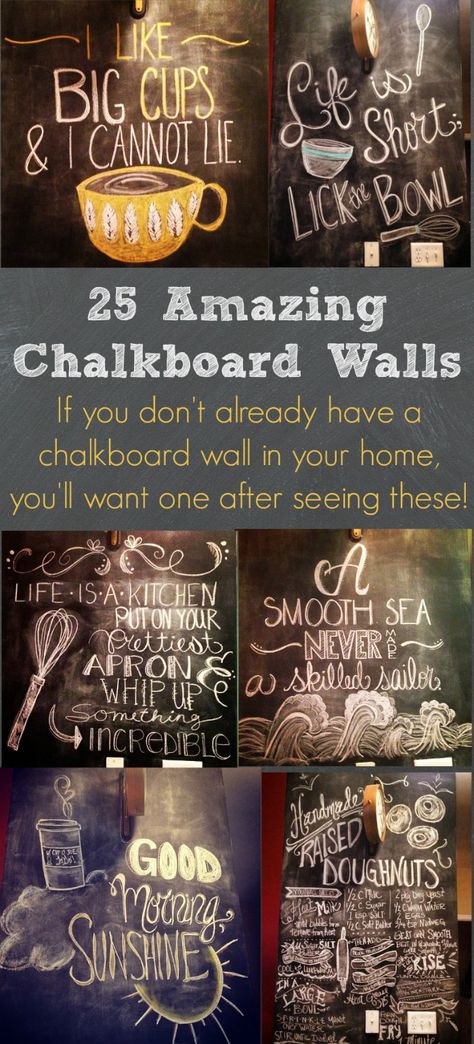 Chalkboard Walls, Vitrine Design, Bar Deco, Chalkboard Writing, Chalk Wall, Casa Diy, Chalkboard Designs, Chalk It Up, Chalkboard Wall