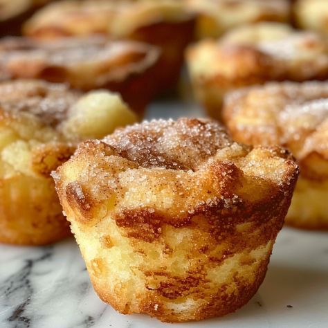 Cinnamon Sugar French Toast Muffins French Toast Dessert Recipes, Cinnamon Toast Muffins, Cinnamon French Toast Muffins, Cinnamon Sugar French Toast Muffins, Fall Baked Goods Recipes, French Toast Muffins Recipe, Cinnamon Sugar French Toast, Kodiak Recipes, Baked French Toast Recipe