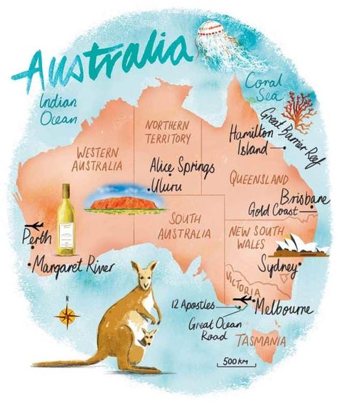 Australian Map, Western Australia Travel, Australia Vacation, Moving To Australia, Australia Animals, Australia Travel Guide, Les Continents, Australia Map, Gold Coast Australia