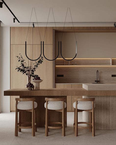 Wabi_sabi Modern OPEN KiTCHEN DESIGN CLIENT D Apartment In Senegal 🇸🇳 project in our contemporary wabi_sabi vision style 🔆 share your… | Instagram Modern Open Kitchen Design, Smart Kitchen Technology, Modern Open Kitchen, Baby Wooden Toys, Open Kitchen Design, Modern Kitchen Open, Modern Apartment Interior, Model Dapur, Modern Contemporary Kitchen