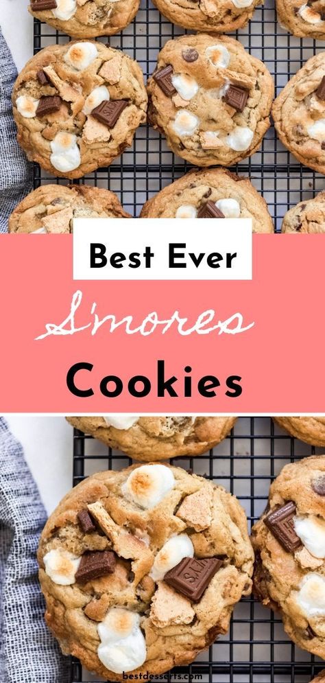 S Mores Cookies, Smores Dessert, Beaux Desserts, Smores Cookies, Gourmet Cookies, Cooling Rack, S'mores, Lost 100 Pounds, Fun Baking Recipes