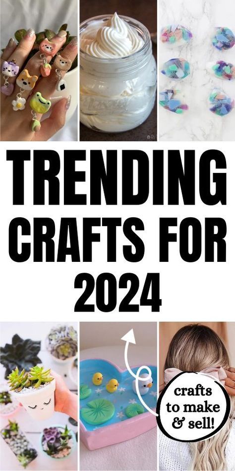 Discover the trends that are set to take the crafting world by storm in 2024. Whether you're looking to sell your creations or simply try out the latest DIY projects, these trends are sure to inspire. Art Things To Make And Sell, Places To Sell Handmade Items, Best Selling Diy Crafts, Crafts I Can Sell, Easy Selling Crafts, Things You Can Sew And Sell, Small Sellable Crafts, Hot Crafts For 2024, Easy Crafts You Can Sell